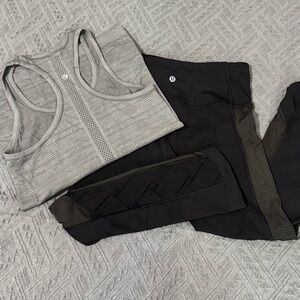 lululemon athletica Black and Gray Leggings